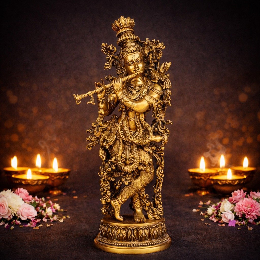 Brass Ganesh Idol - 3 inch
